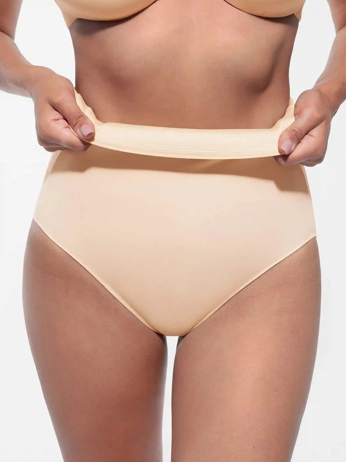 Built-in Elastic Mid-Waist Shaping Panties