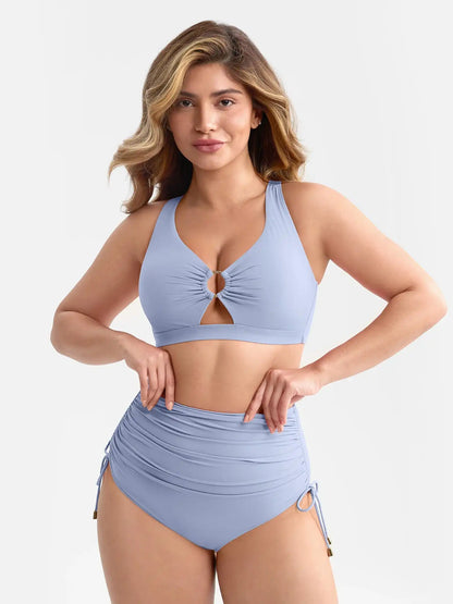 Tummy Control Drawstring Bikini Swimsuit