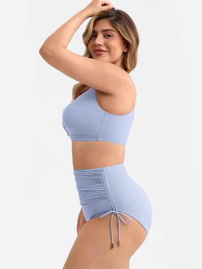 Tummy Control Drawstring Bikini Swimsuit