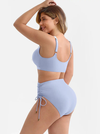 Tummy Control Drawstring Bikini Swimsuit
