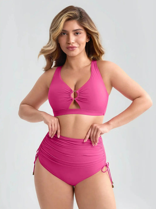 Tummy Control Drawstring Bikini Swimsuit