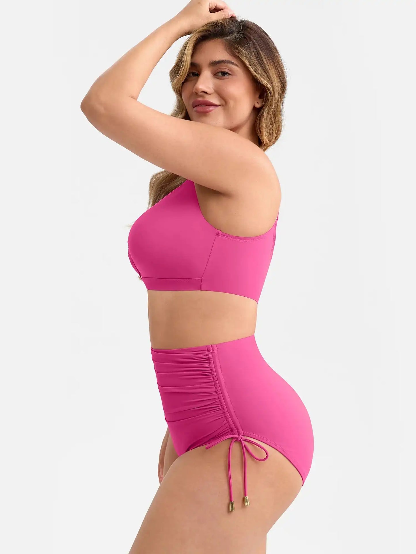 Tummy Control Drawstring Bikini Swimsuit