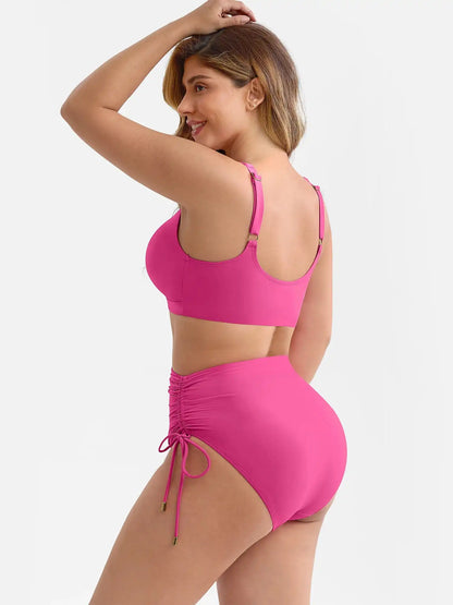 Tummy Control Drawstring Bikini Swimsuit