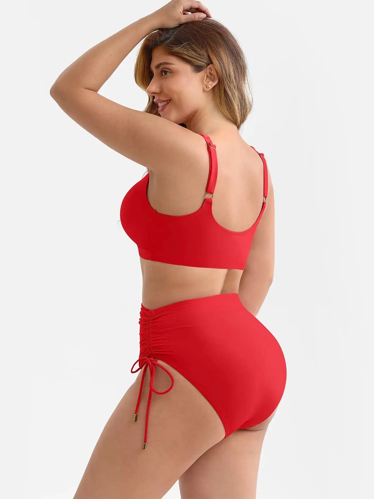 Tummy Control Drawstring Bikini Swimsuit
