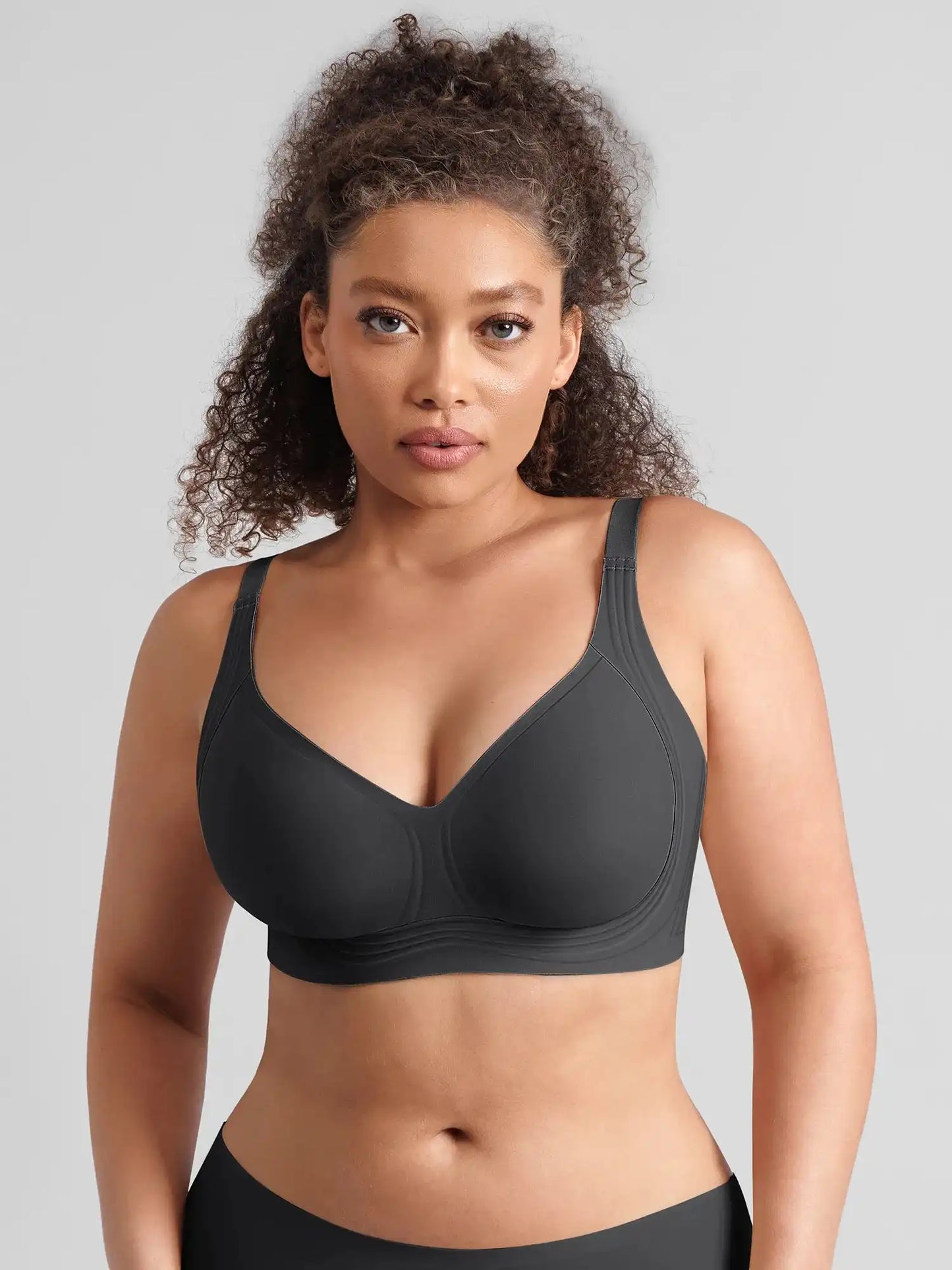 Jelly-Support Plunge Wireless Seamless Bra