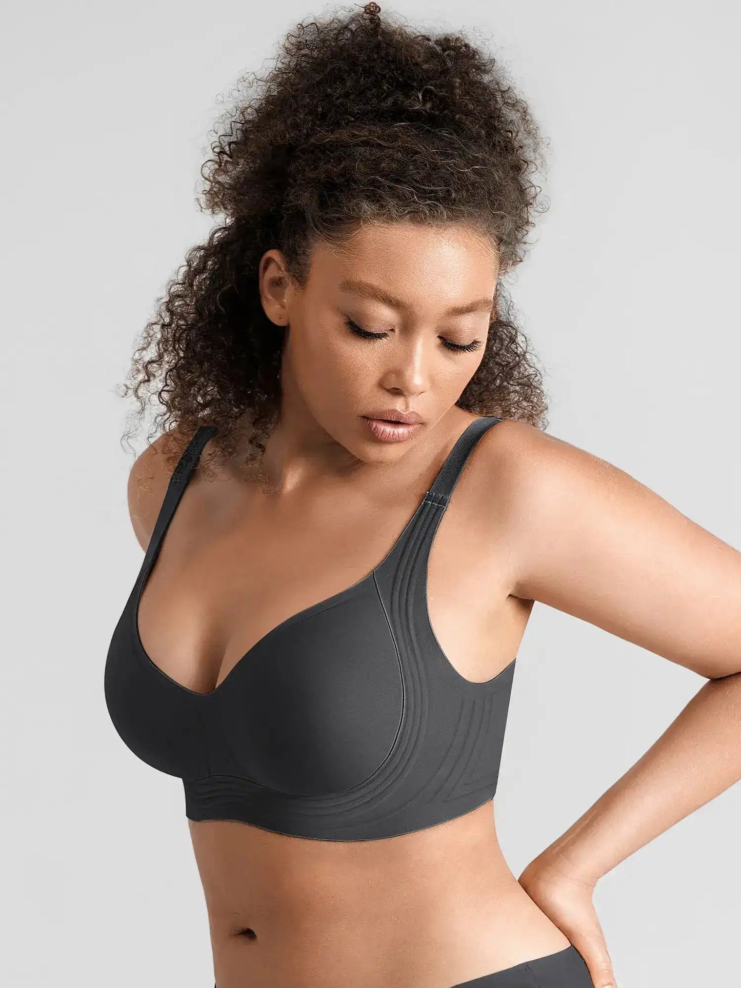 Jelly-Support Plunge Wireless Seamless Bra
