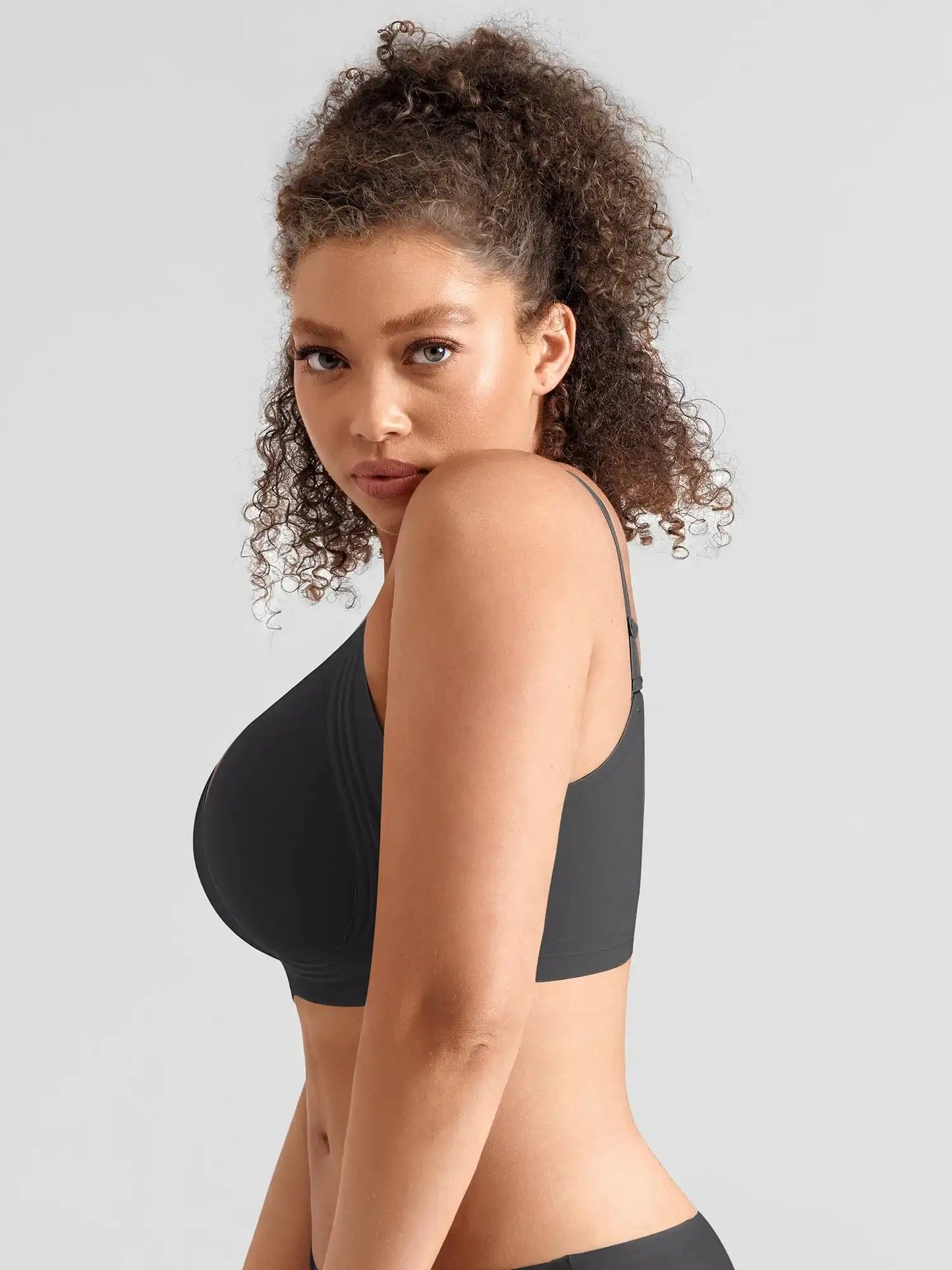Jelly-Support Plunge Wireless Seamless Bra