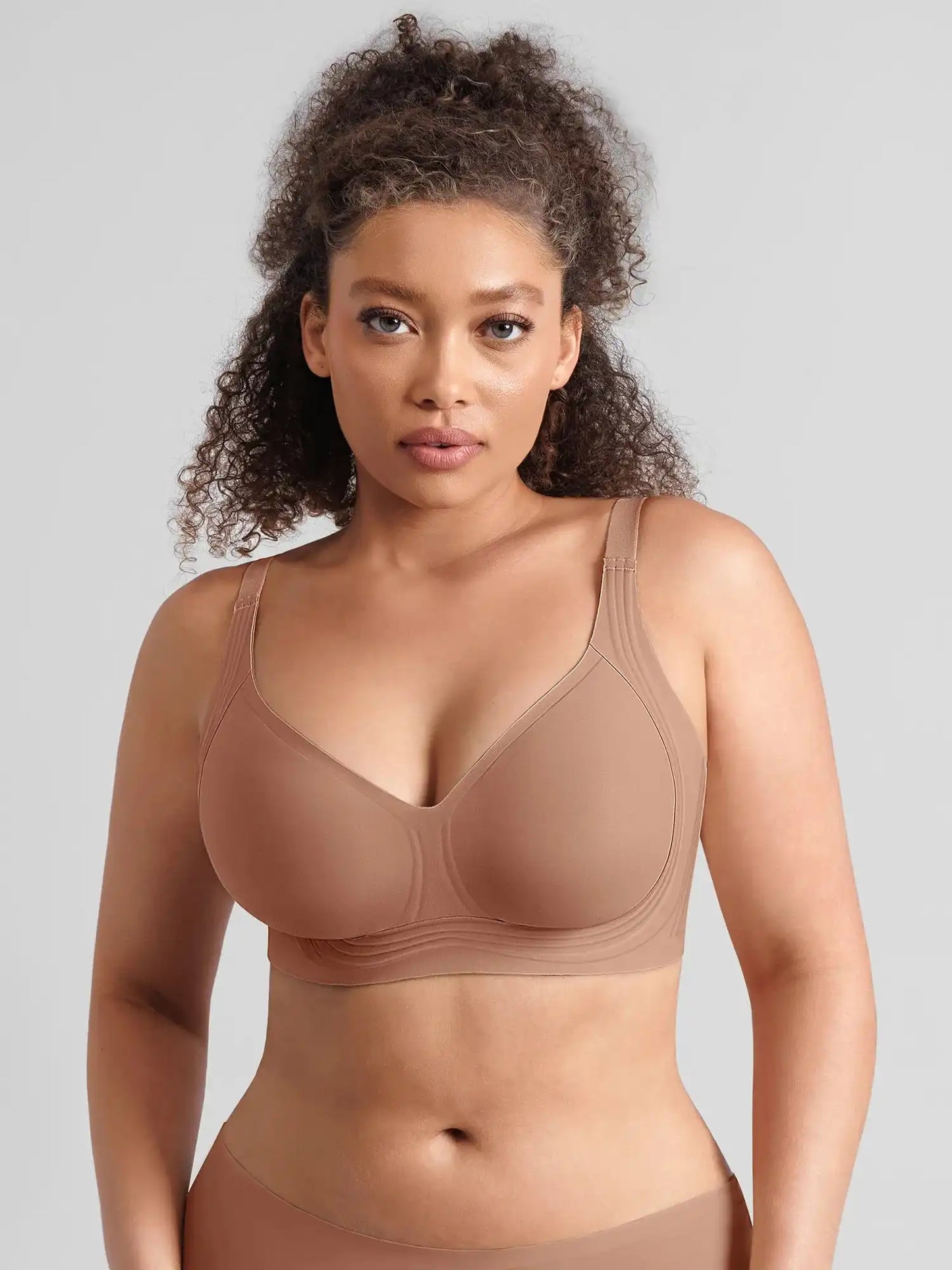 Jelly-Support Plunge Wireless Seamless Bra