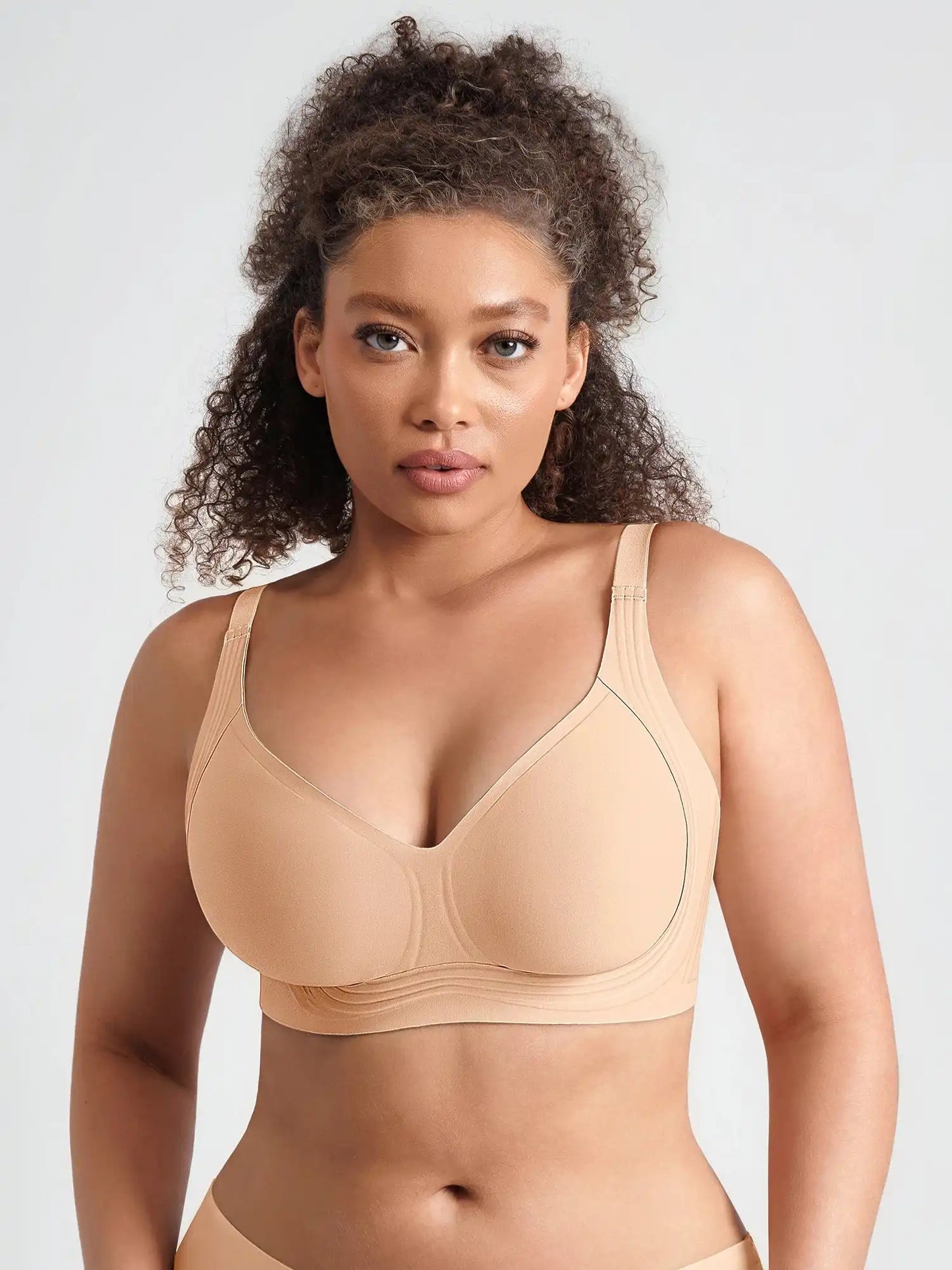 Jelly-Support Plunge Wireless Seamless Bra