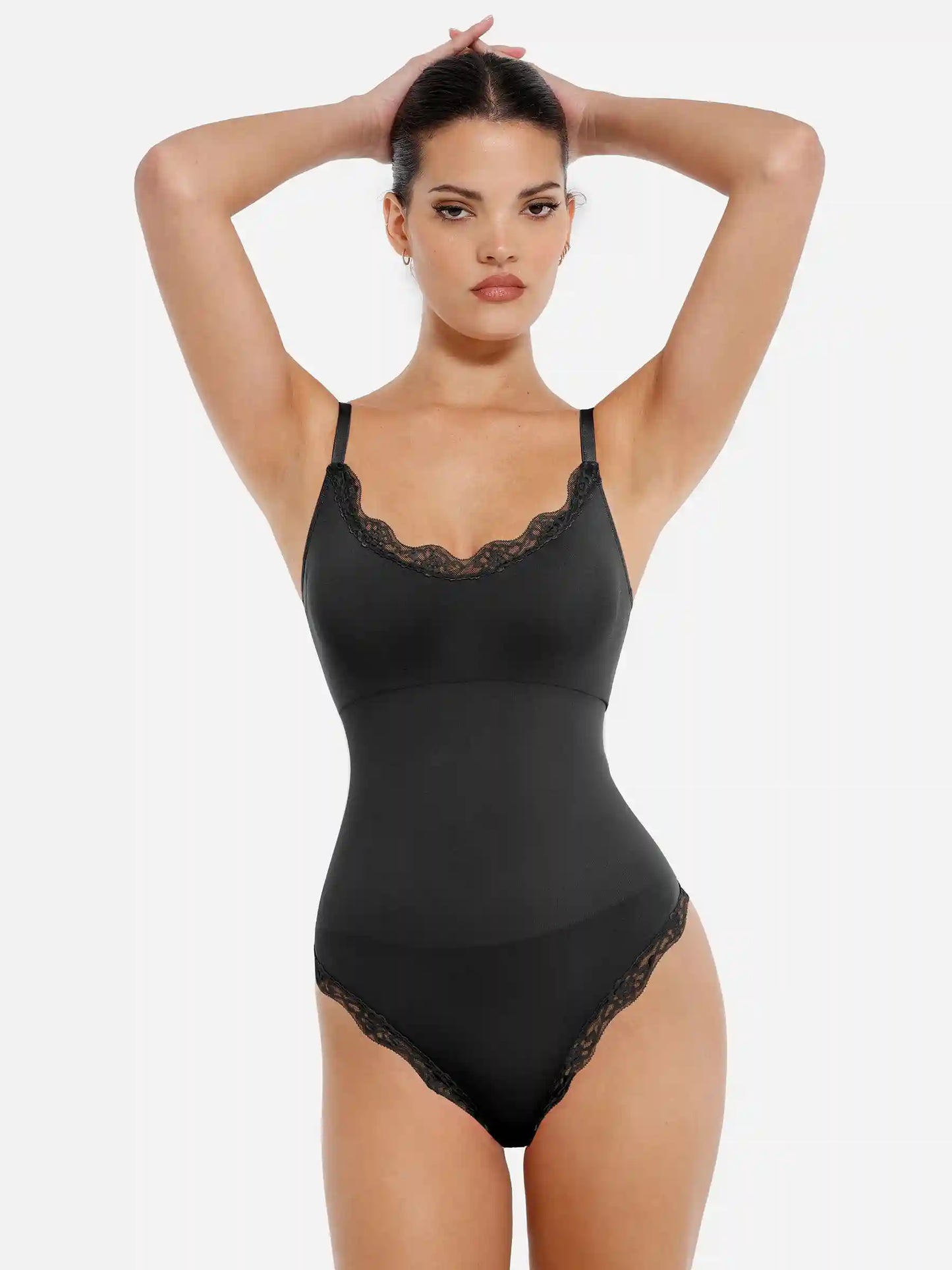 Lace Firm Control Seamless Thong Bodysuit
