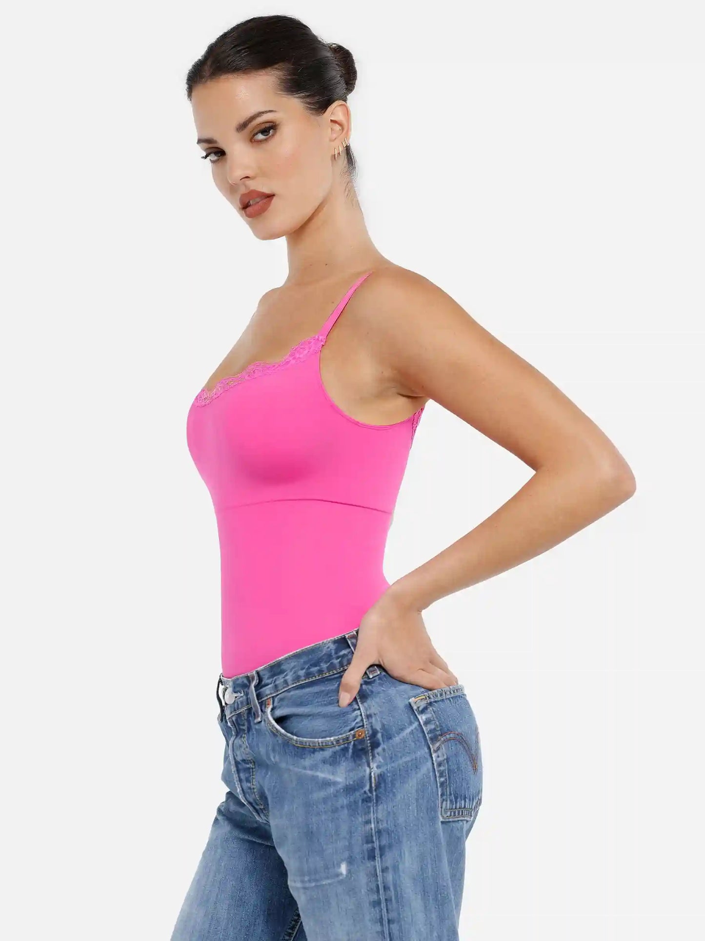 Lace Firm Control Seamless Thong Bodysuit