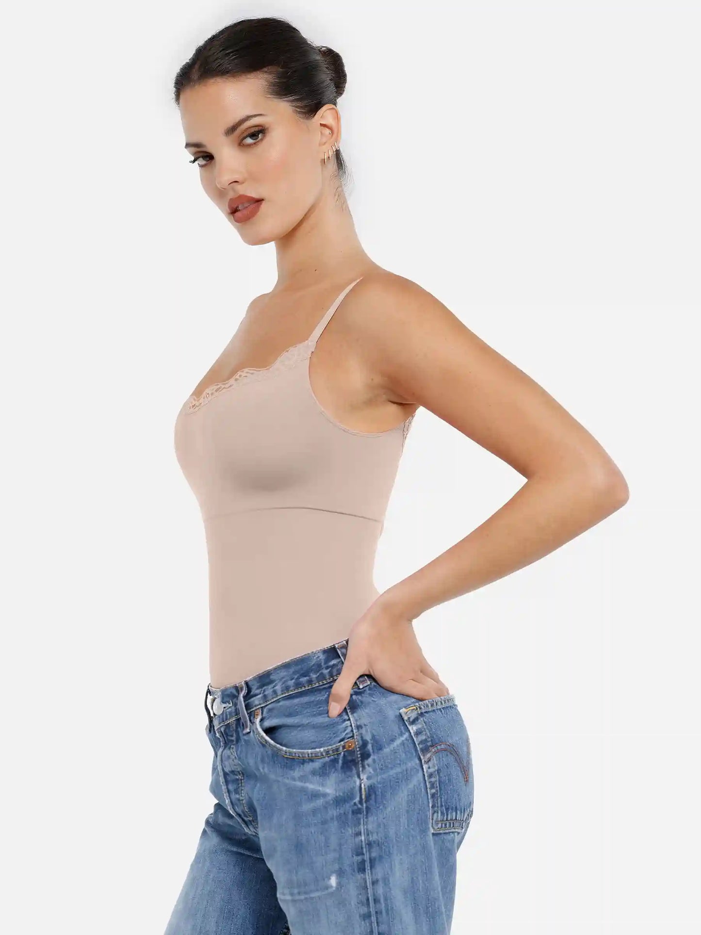 Lace Firm Control Seamless Thong Bodysuit