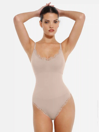 Lace Firm Control Seamless Thong Bodysuit