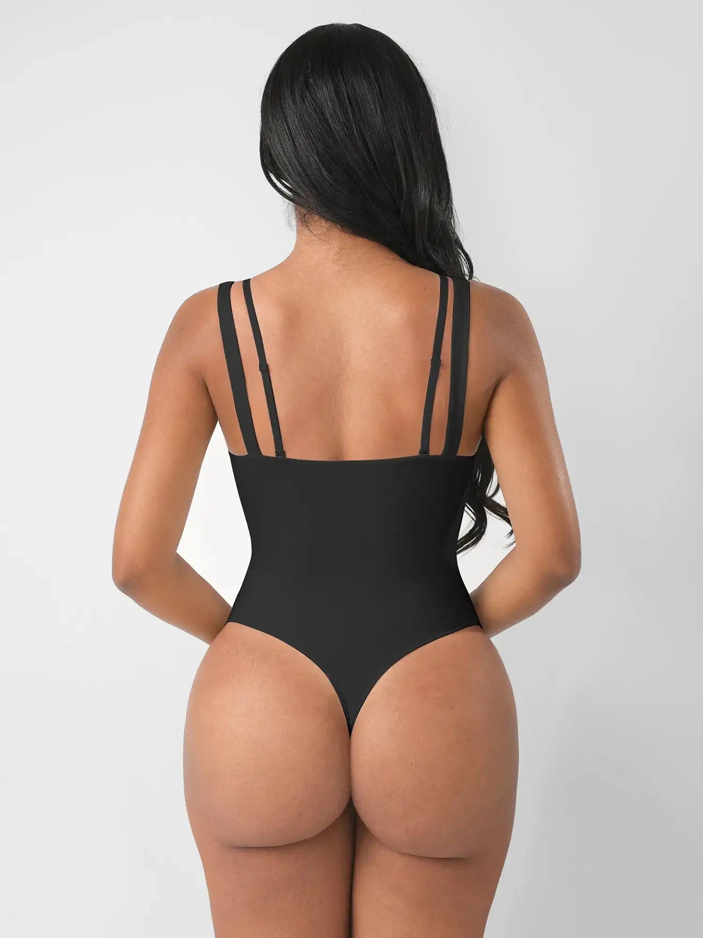 Lace-Trimmed Deep V Bodysuit
