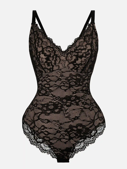 Lace V-Neck Breathable Bodysuit