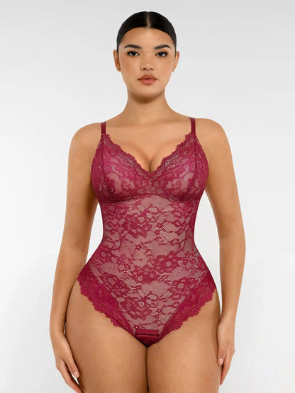 Lace V-Neck Breathable Bodysuit