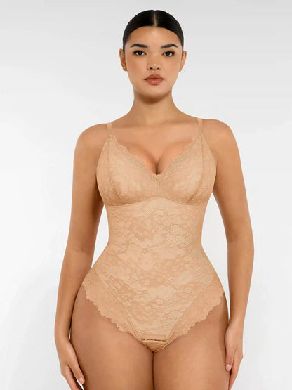 Lace V-Neck Breathable Bodysuit