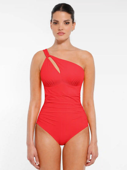 Tummy Control One Shoulder Swimsuit