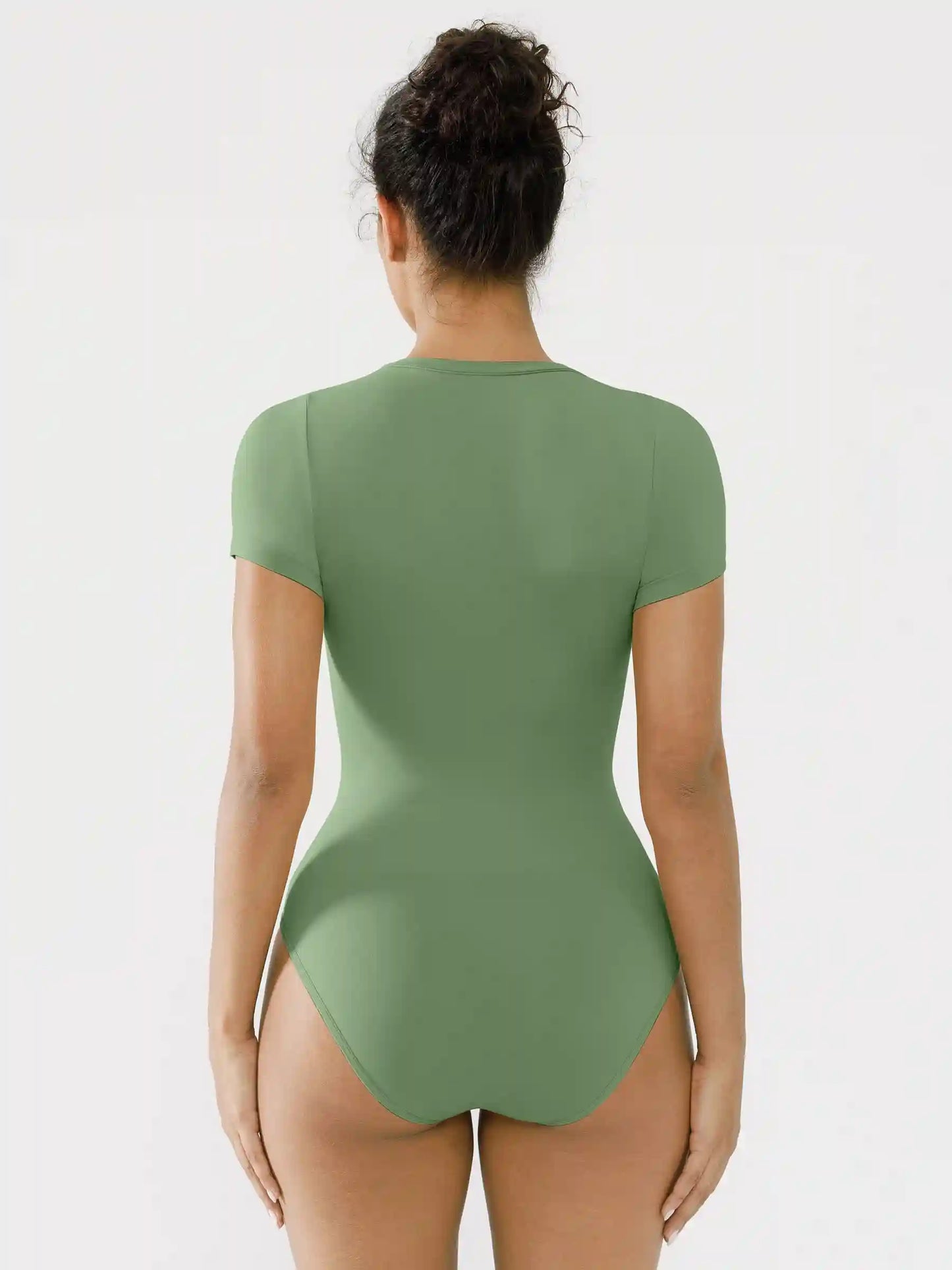 Crew Neck Seamless Short Sleeve Bodysuit