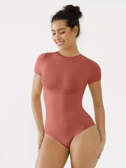 Crew Neck Seamless Short Sleeve Bodysuit
