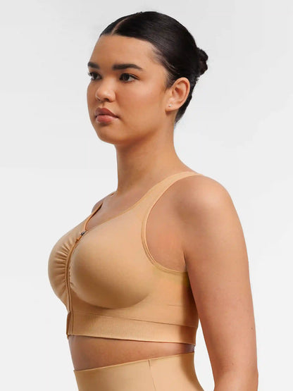 Seamless Front-Opening Zipper Bra