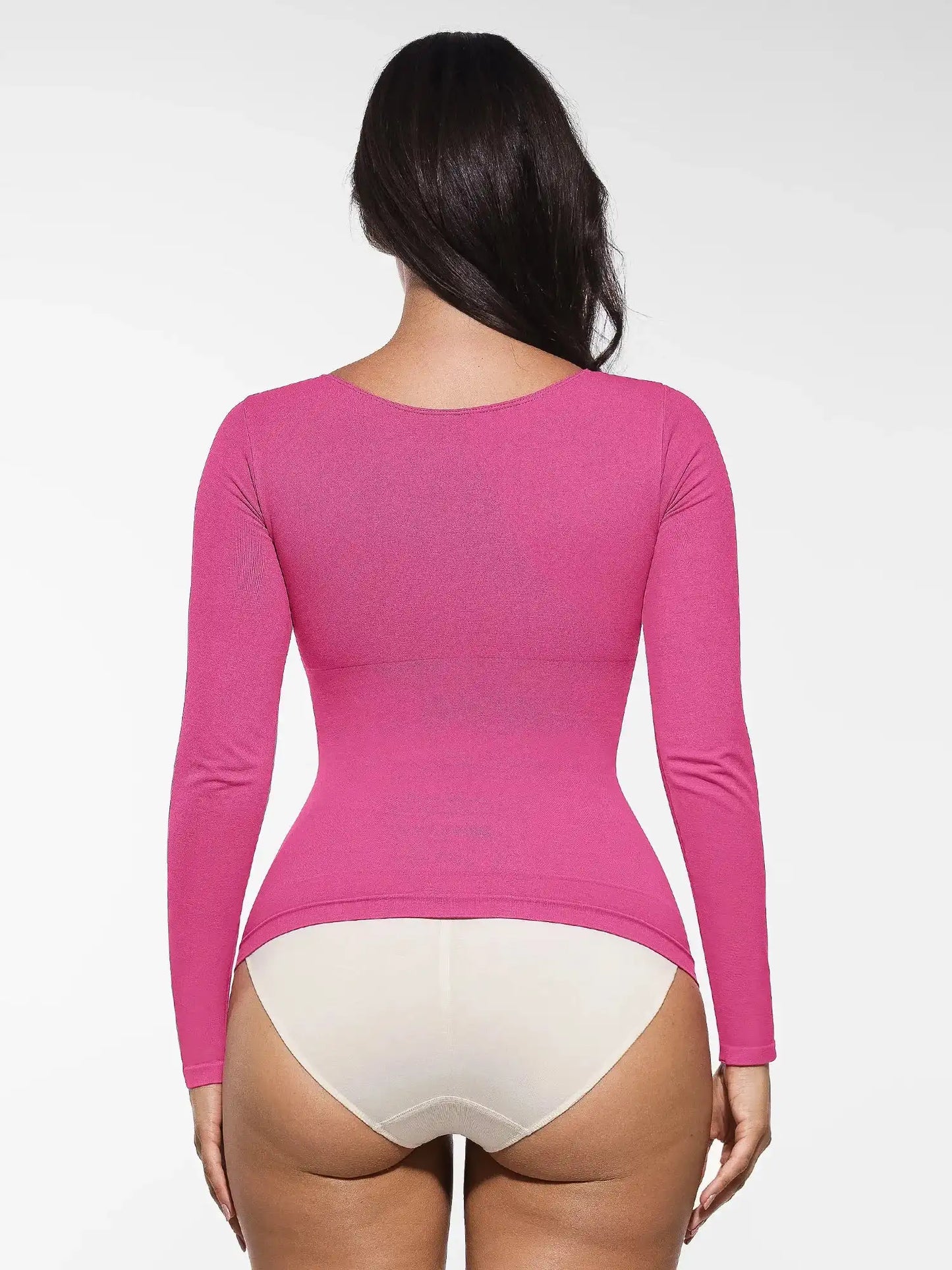 Seamless Long Sleeve Tummy Control Thong Bodysuit