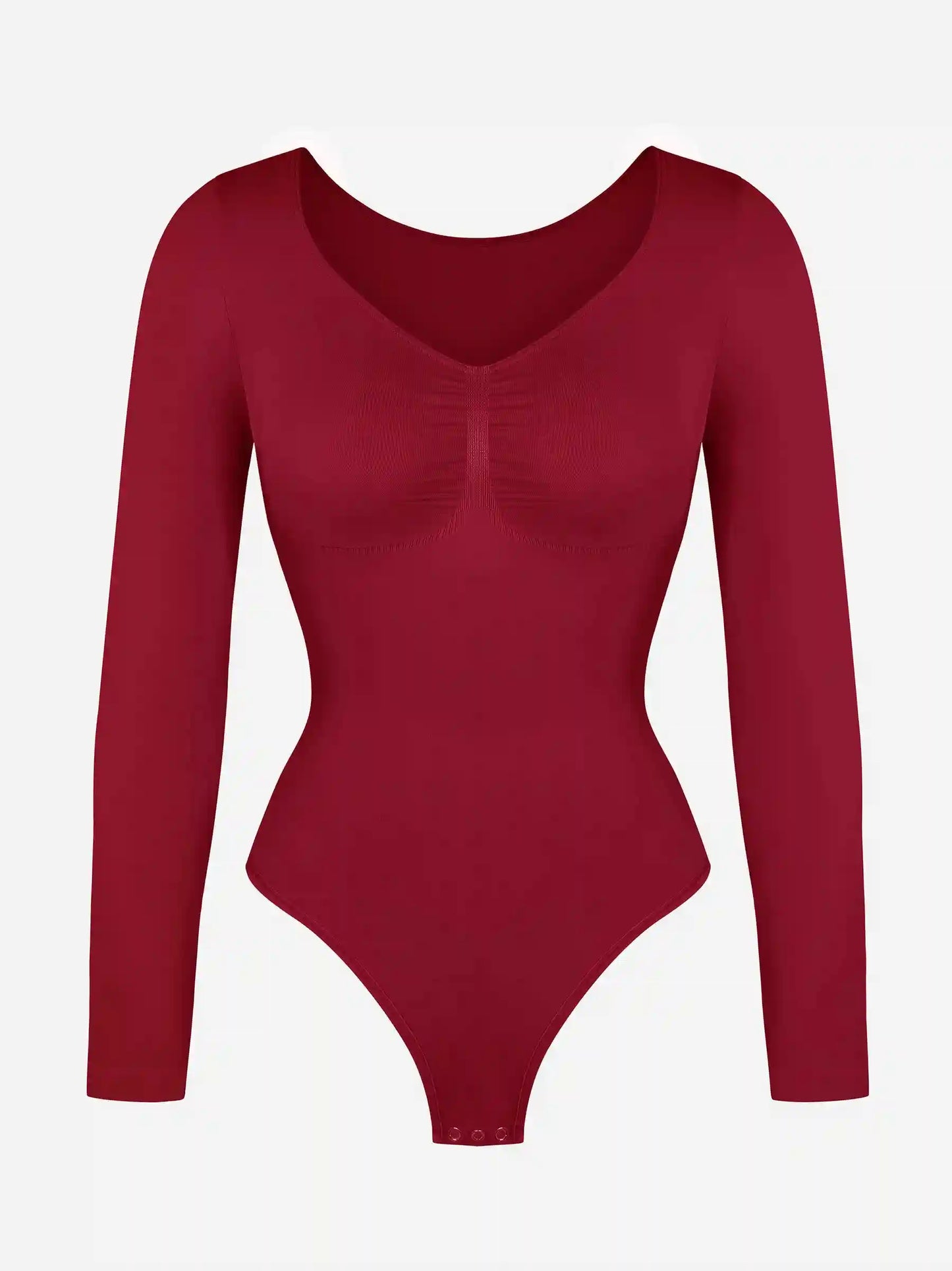 Seamless Long Sleeve Tummy Control Thong Bodysuit