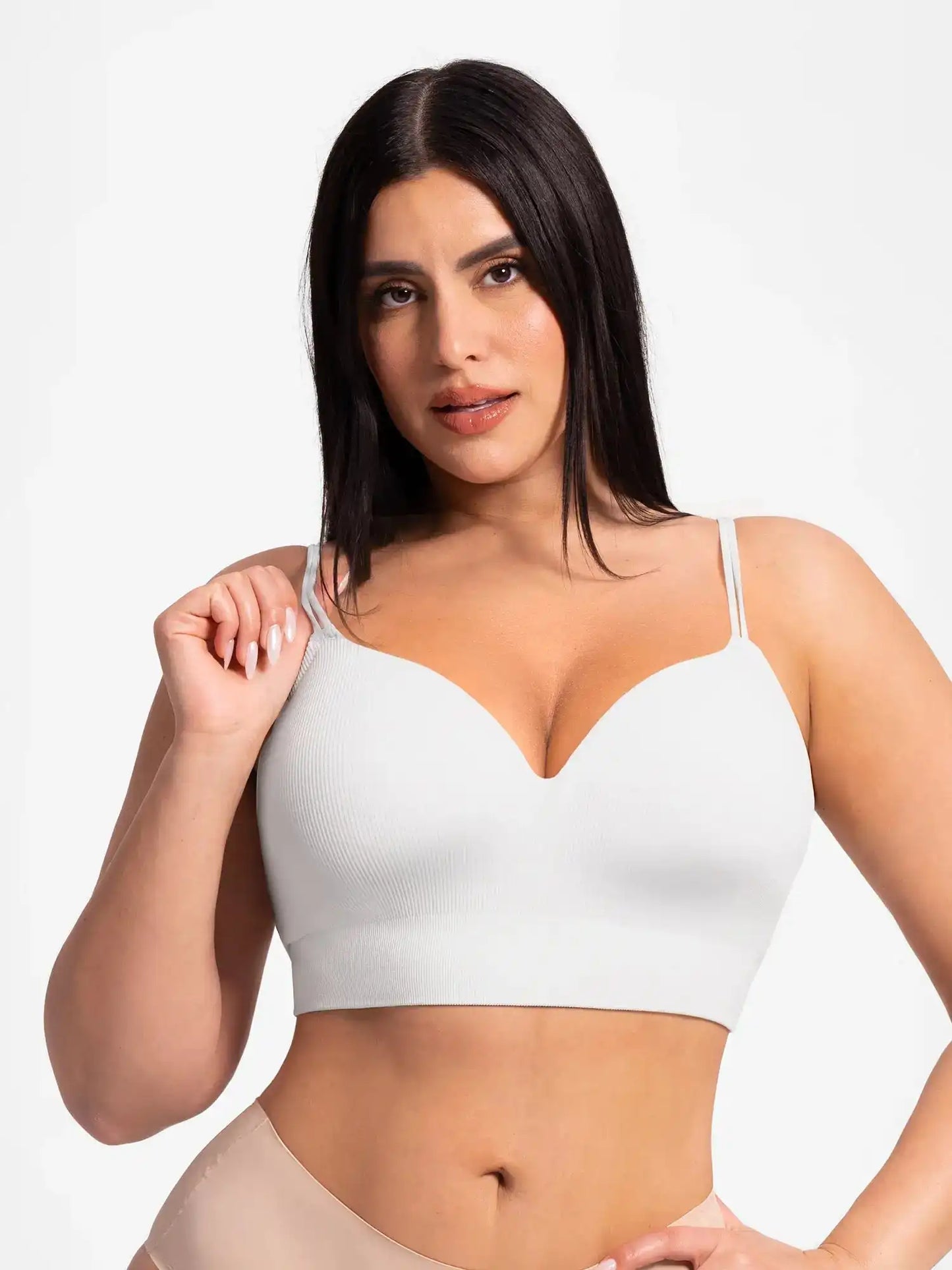 Lift Adjustable Seamless Wireless Ribbed Bra
