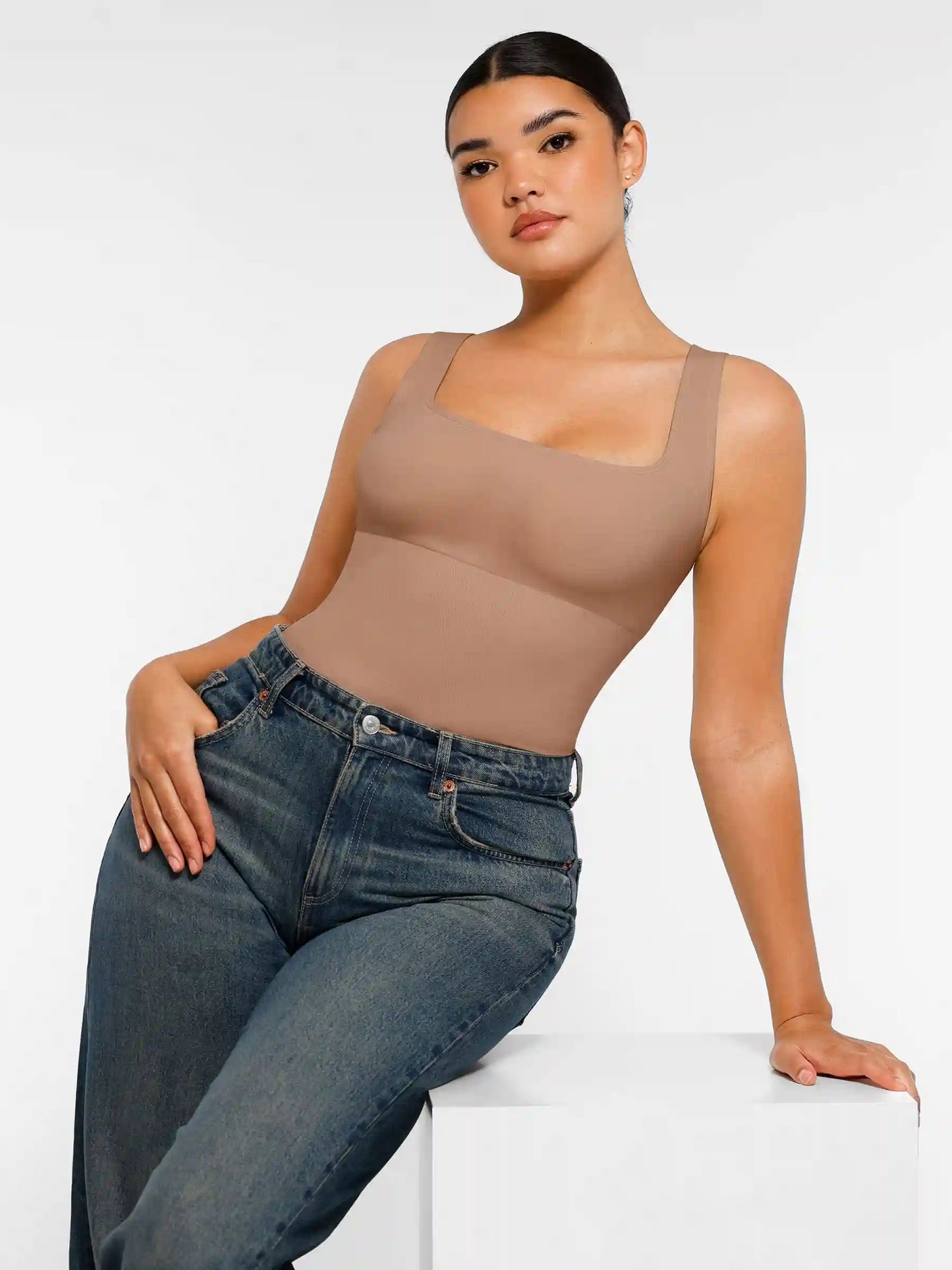 Square Neck Soft Seamless Bodysuit