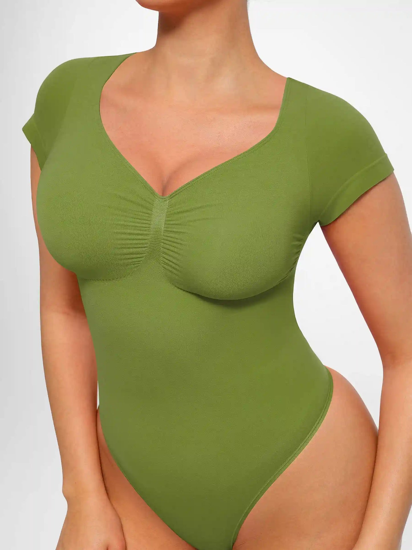 Tummy Control Seamless Short-Sleeve Bodysuit