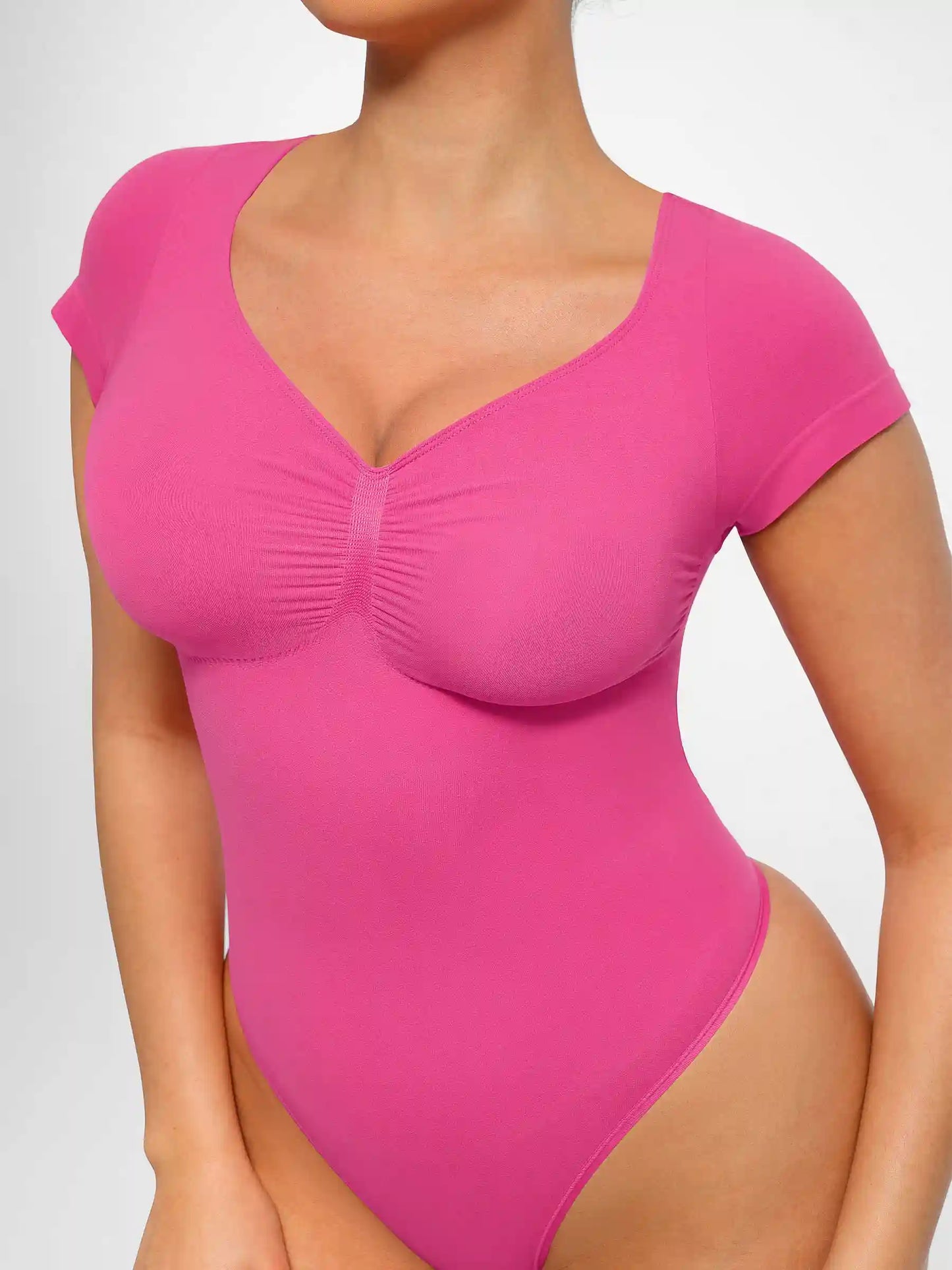 Tummy Control Seamless Short-Sleeve Bodysuit