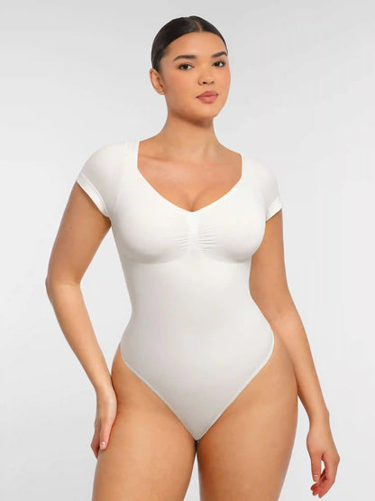 Tummy Control Seamless Short-Sleeve Bodysuit