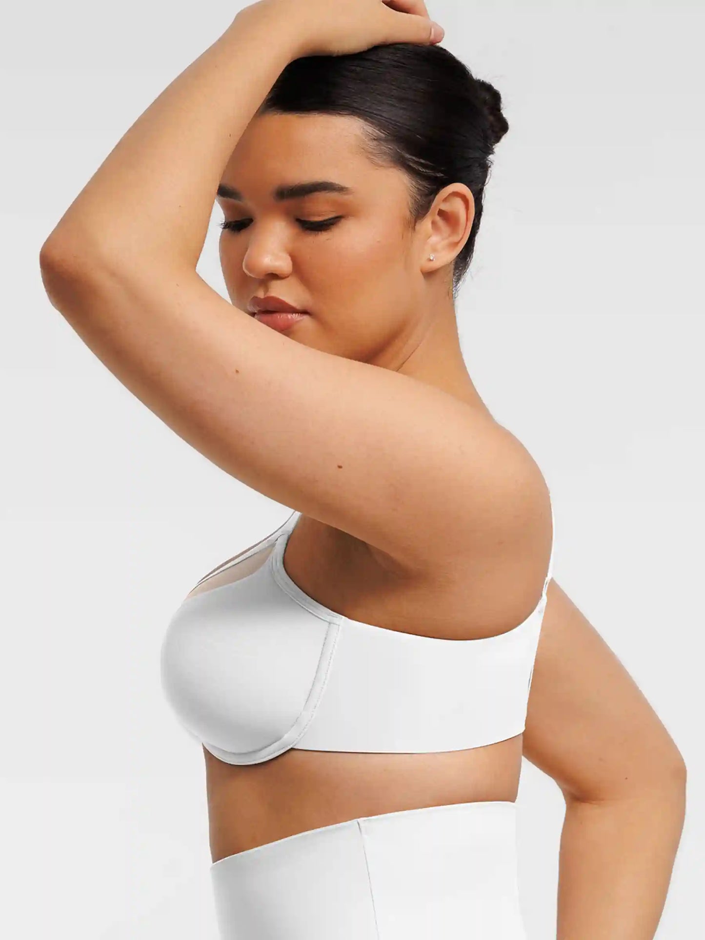 Sheer Mesh Full Coverage Unpadded Underwire Bra