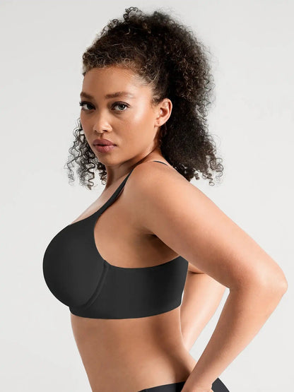 Support V-Neck Sheer Minimizer Bra