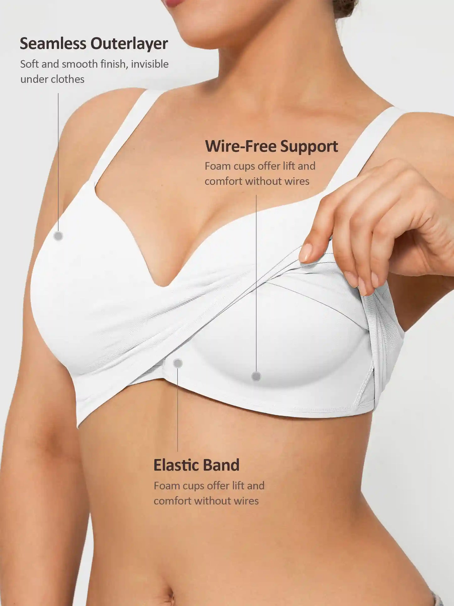 Wireless Push-Up Seamless Full Coverage Bra Bundle