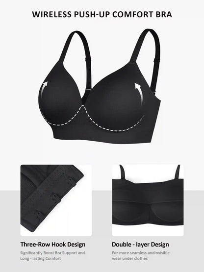 Wireless Push-Up Seamless Full Coverage Bra Bundle