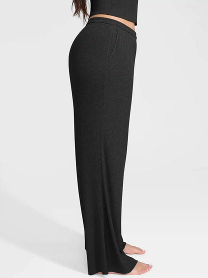 Ribbed Wide-Leg Soft Lounge Pants