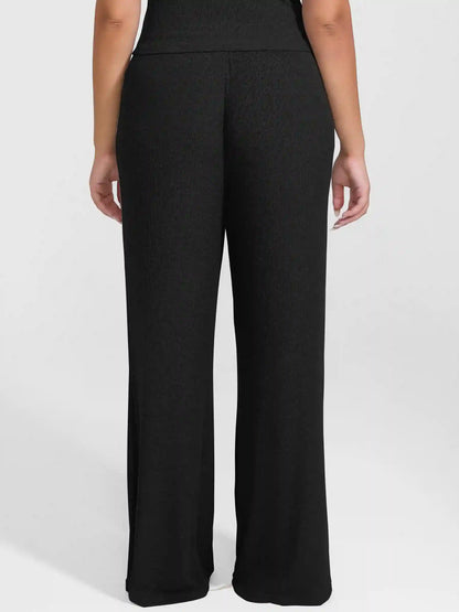 Ribbed Wide-Leg Soft Lounge Pants