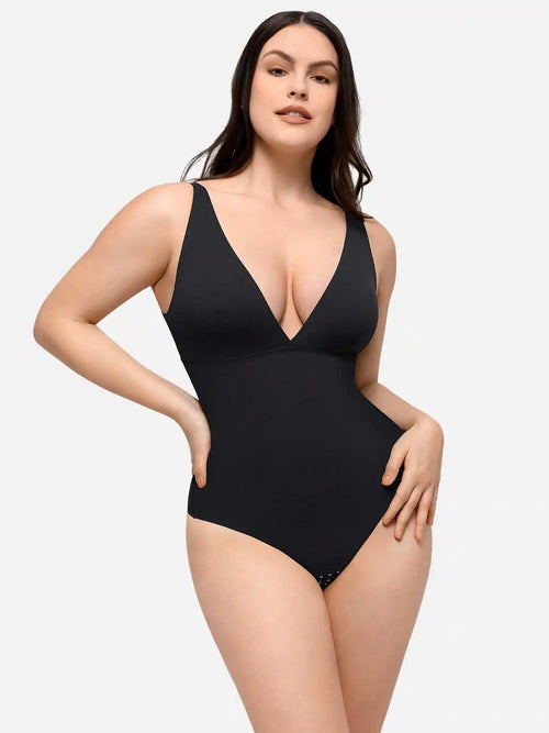 Plunge Breathable Seamless Shaping Bodysuit