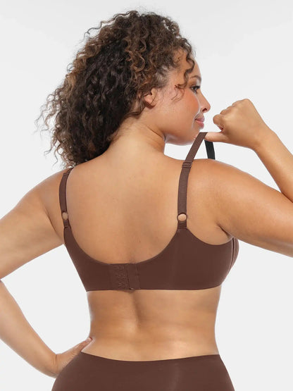 Adjustable-Strap Underwire Deep V-neck Bra