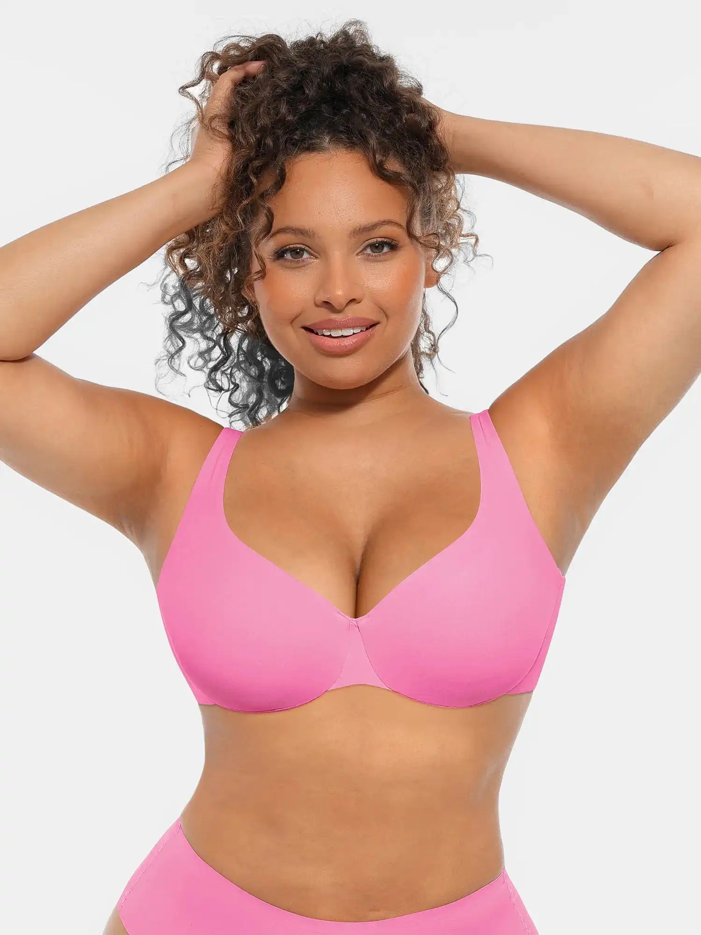 Adjustable-Strap Underwire Deep V-neck Bra Bundle