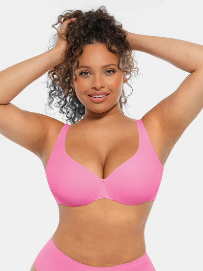 Adjustable-Strap Underwire Deep V-neck Bra Bundle