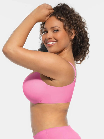 Adjustable-Strap Underwire Deep V-neck Bra