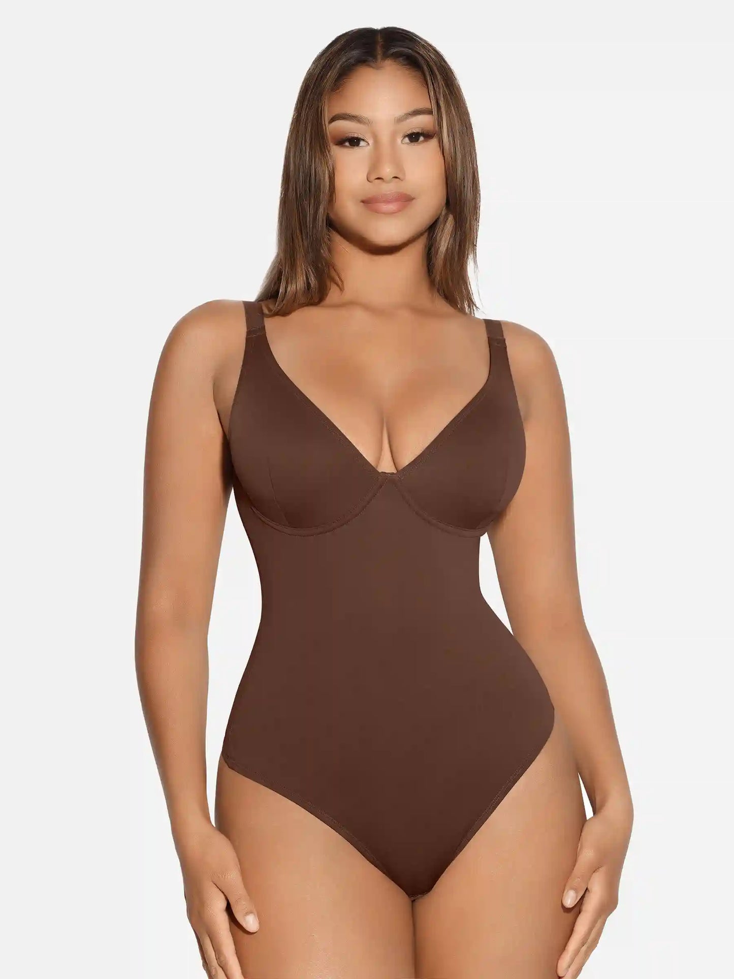 V-Neck Tummy Control Sculpt Bodysuit