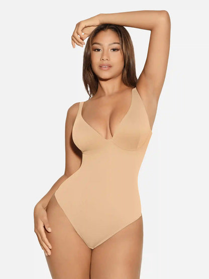 V-Neck Tummy Control Sculpt Bodysuit