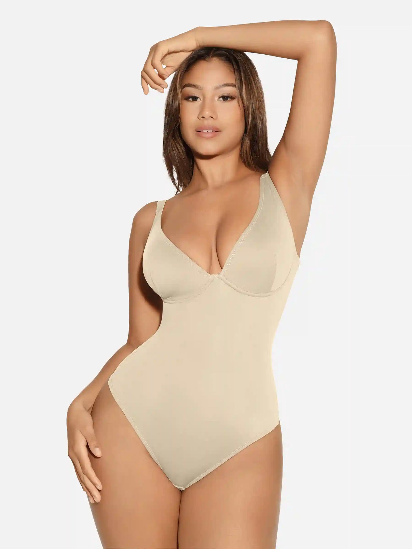 V-Neck Tummy Control Sculpt Bodysuit