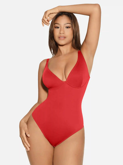 V-Neck Tummy Control Sculpt Bodysuit
