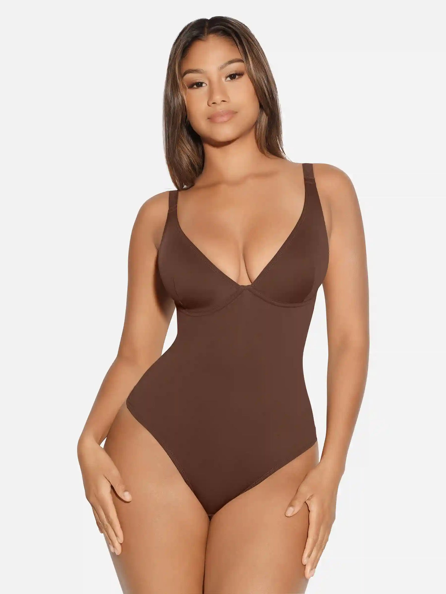 V-Neck Tummy Control Sculpt Bodysuit