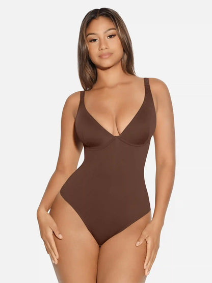 V-Neck Tummy Control Sculpt Bodysuit