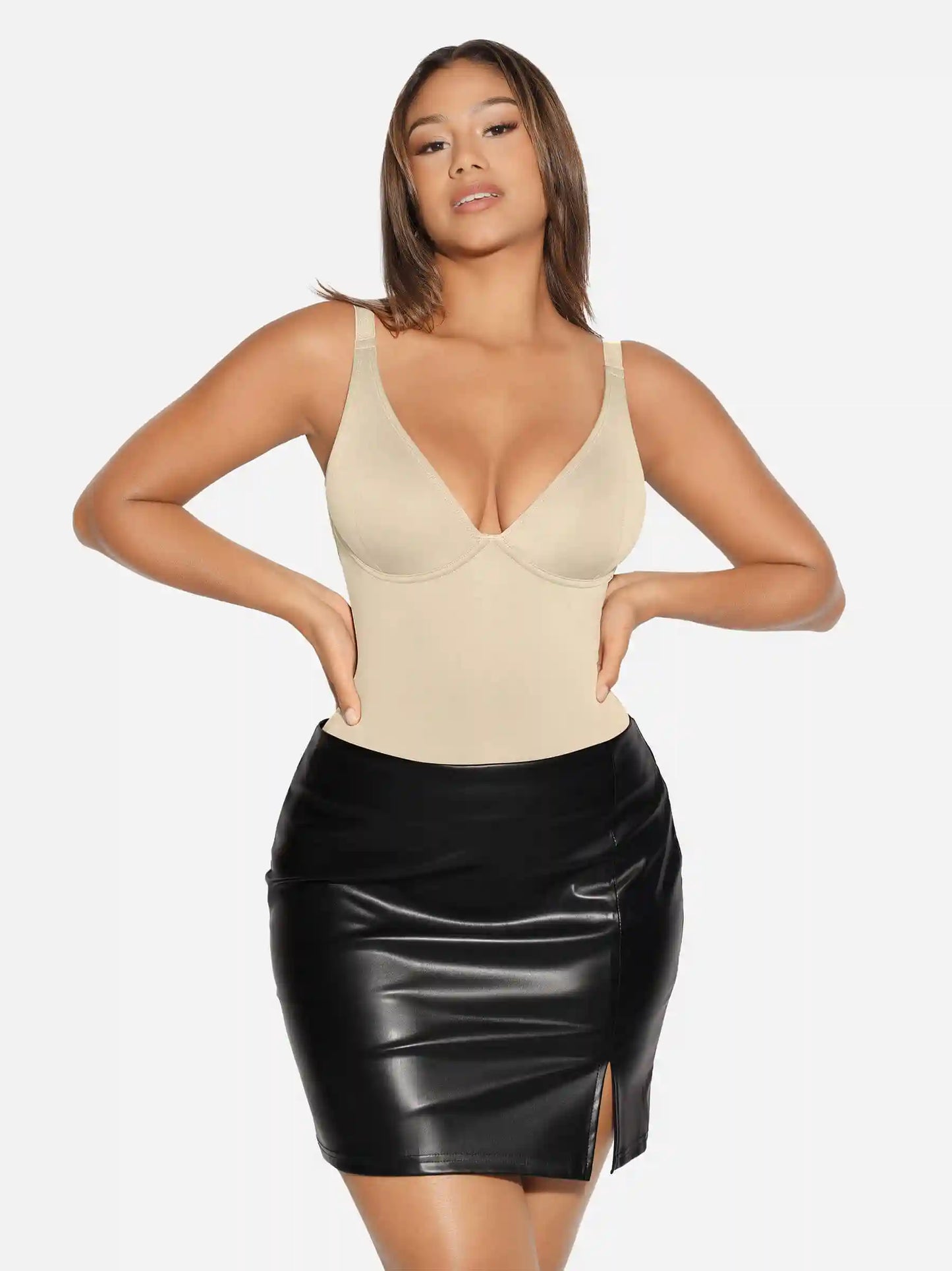 V-Neck Tummy Control Sculpt Bodysuit
